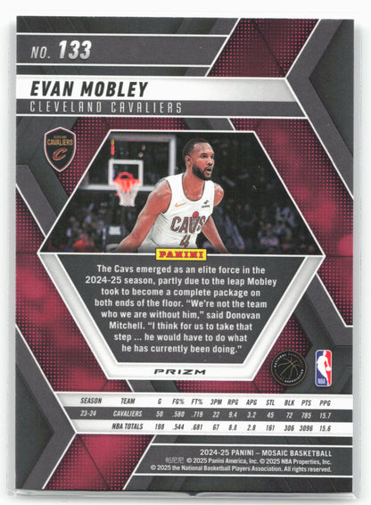 2024-25 Panini Mosaic #133 Evan Mobley Fast Break Silver Mosaic