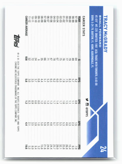 2023-24 Topps Chrome Sapphire Edition #24 Tracy McGrady