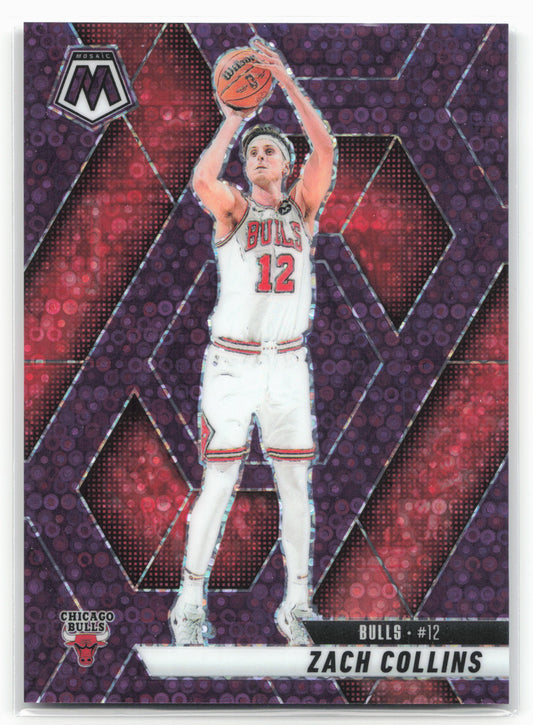 2024-25 Panini Mosaic #125 Zach Collins Fast Break Purple Mosaic #/50