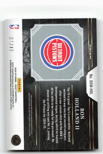 2024-25 Panini Select #DSM-HOL Ron Holland II Draft Selections Copper #/49