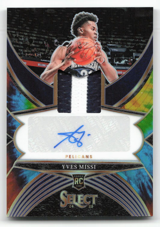 2024-25 Panini Select #RJA-MIS Yves Missi Rookie Tie Dye Prizms #/25