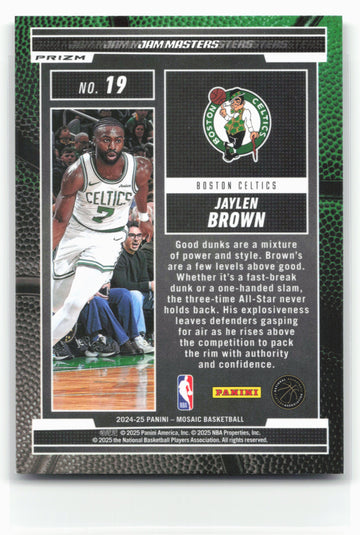 2024-25 Panini Mosaic #19 Jaylen Brown Jam Masters Mosaic Green
