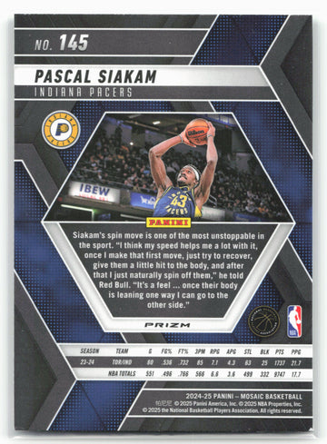 2024-25 Panini Mosaic #145 Pascal Siakam Green Mosaic