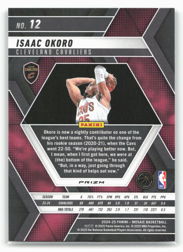 2024-25 Panini Mosaic #12 Isaac Okoro Green Mosaic