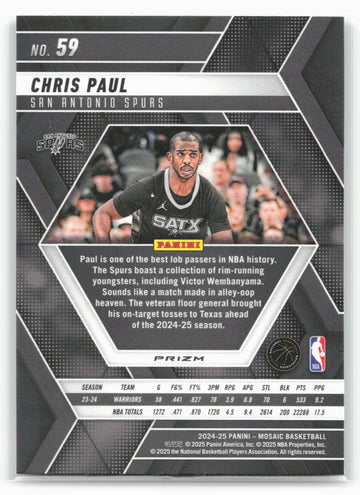 2024-25 Panini Mosaic #59 Chris Paul Green Mosaic