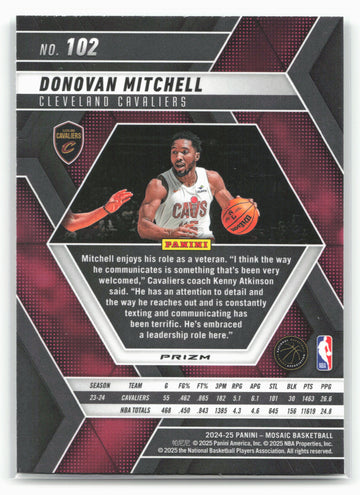 2024-25 Panini Mosaic #102 Donovan Mitchell Green Mosaic