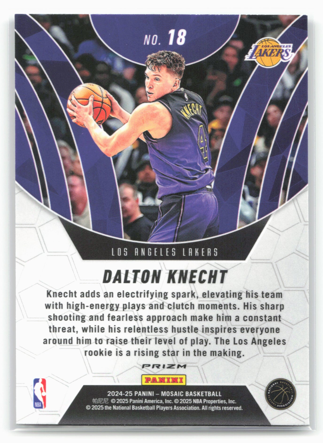 2024-25 Panini Mosaic #18 Dalton Knecht Elevate Mosaic Green