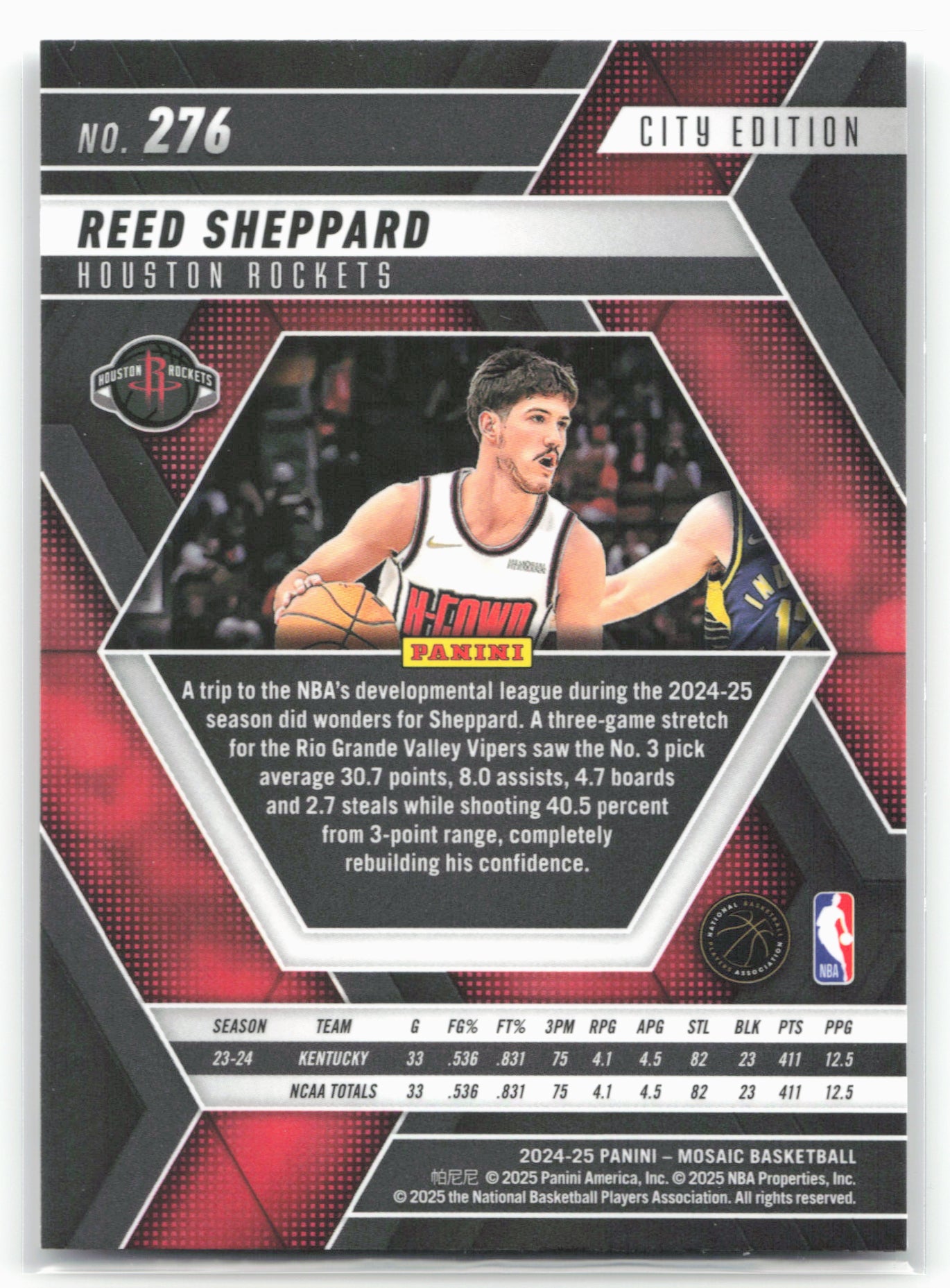 2024-25 Panini Mosaic #276 Reed Sheppard