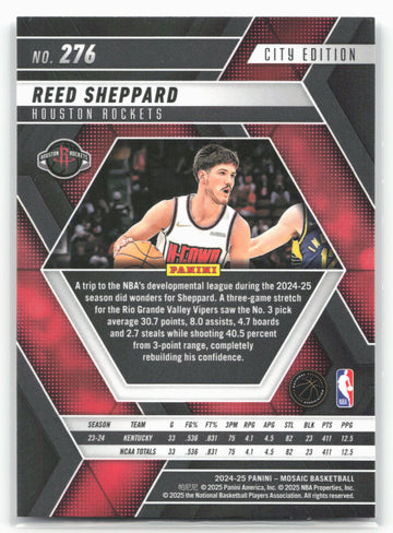 2024-25 Panini Mosaic #276 Reed Sheppard