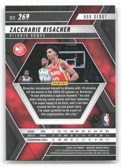 2024-25 Panini Mosaic #269 Zaccharie Risacher