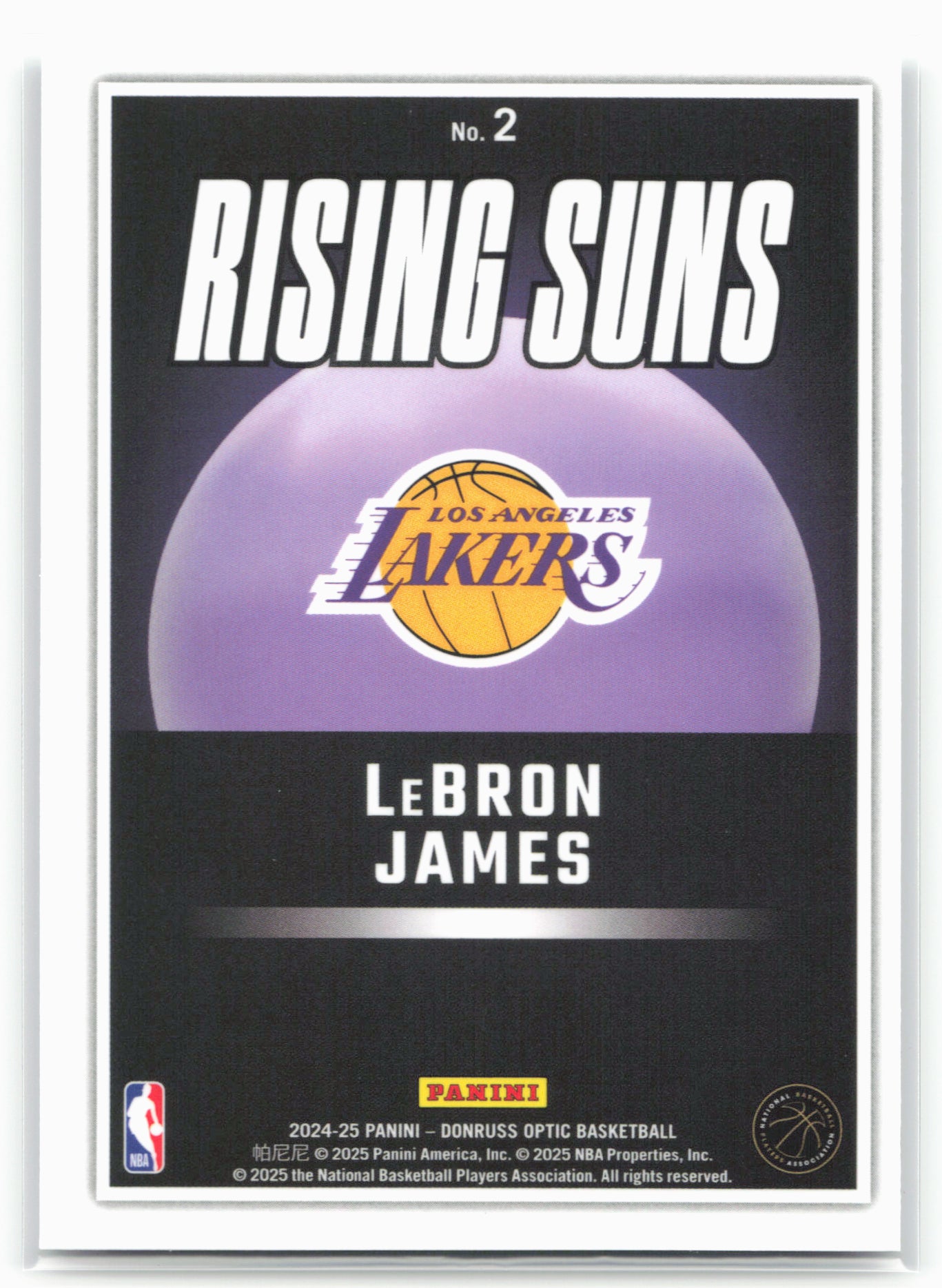 2024-25 Donruss Optic #2 LeBron James Rising Suns