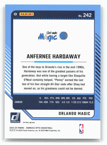 2024-25 Donruss Optic #242 Anfernee Hardaway Holo
