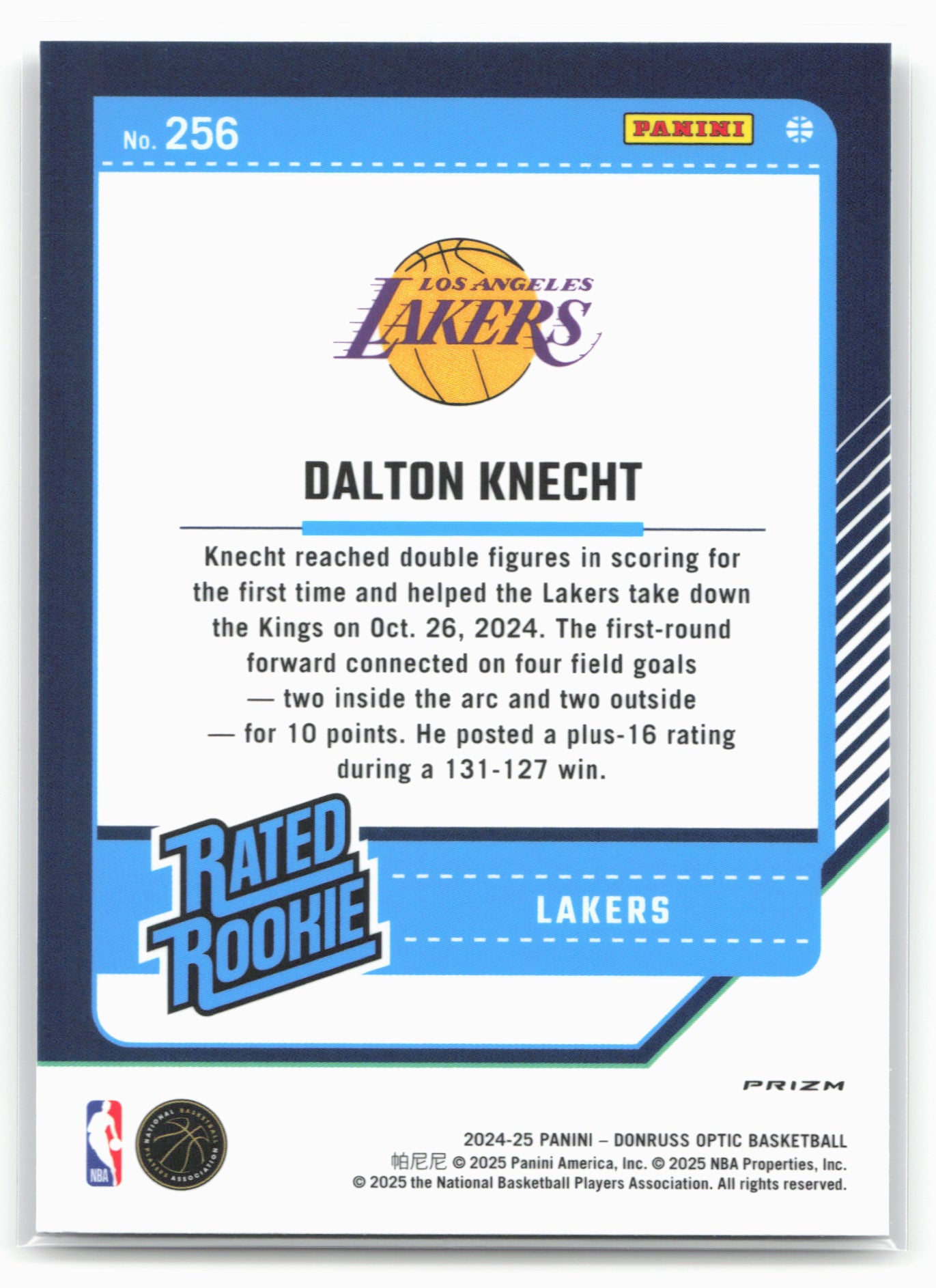 2024-25 Donruss Optic #256 Dalton Knecht Holo