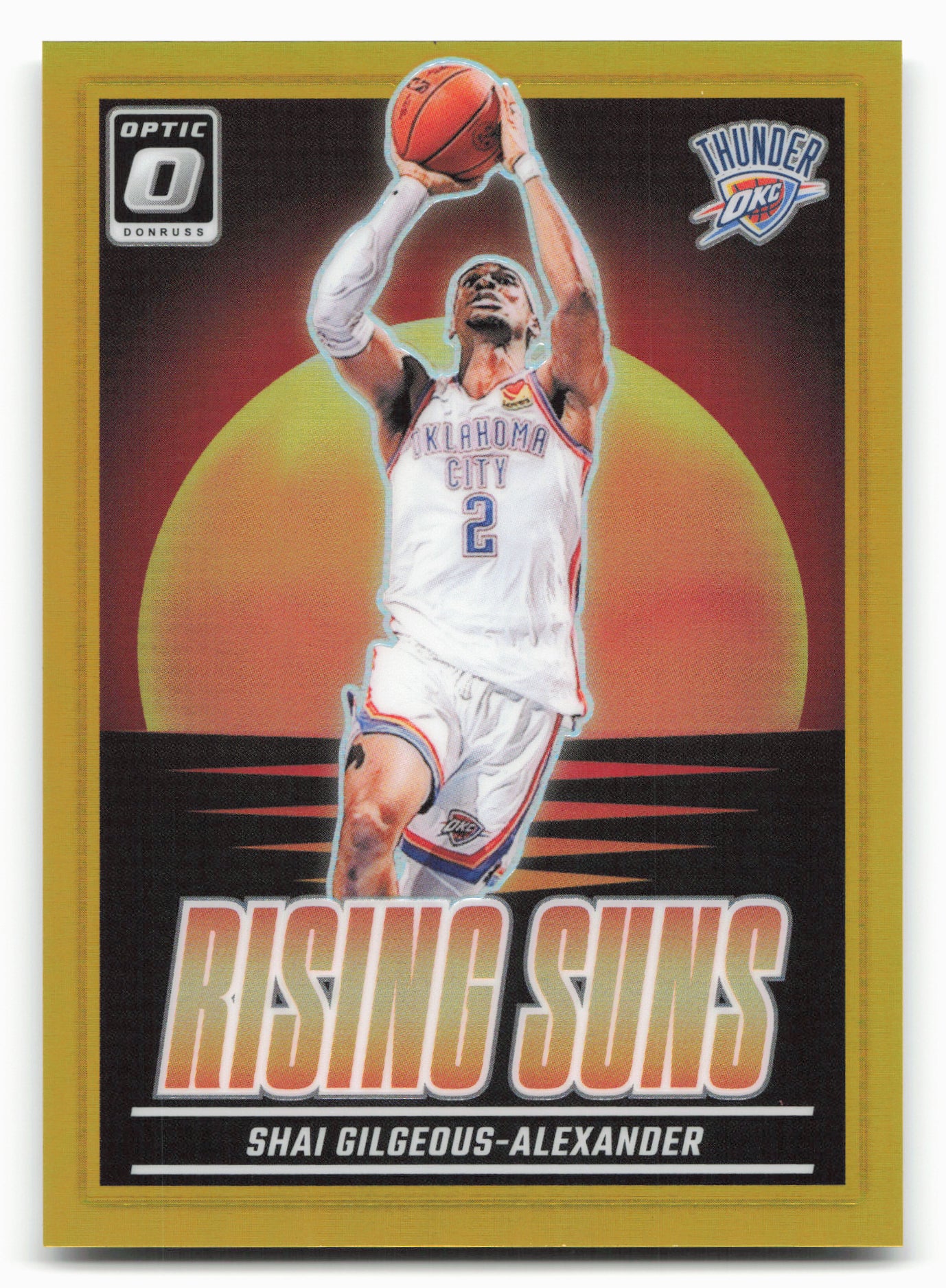 2024-25 Donruss Optic #10 Shai Gilgeous-Alexander Rising Suns Gold 10/10
