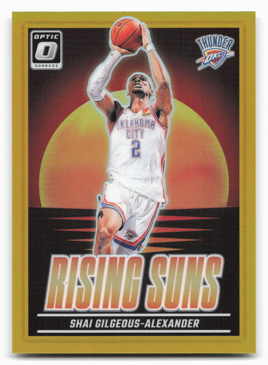 2024-25 Donruss Optic #10 Shai Gilgeous-Alexander Rising Suns Gold 10/10