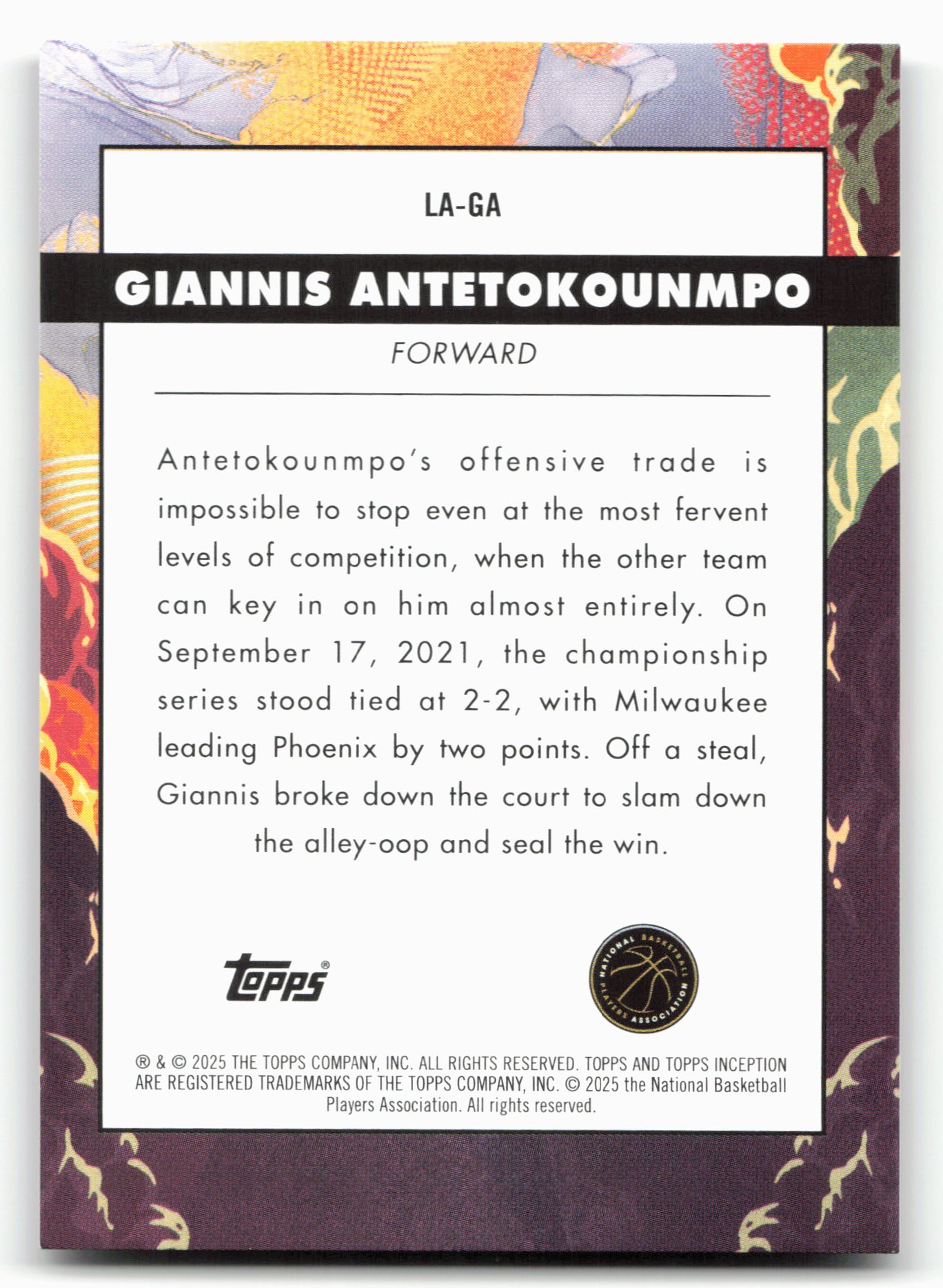 2024-25 Topps Inception #LA-GA Giannis Antetokounmpo Launch
