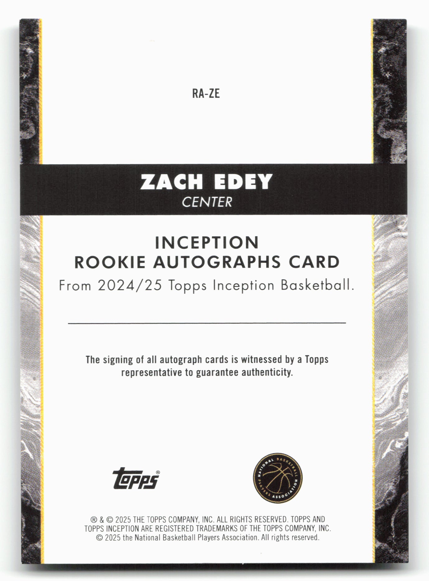 2024-25 Topps Inception #RA-ZE Zach Edey