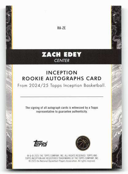 2024-25 Topps Inception #RA-ZE Zach Edey