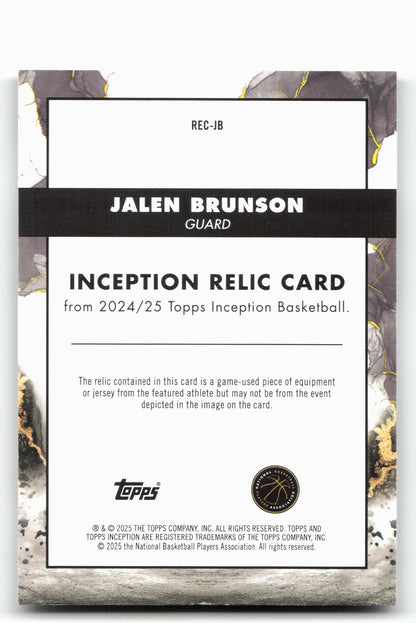 2024-25 Topps Inception #REC-JB Jalen Brunson Relic Card