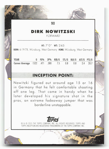 2024-25 Topps Inception #90 Dirk Nowitzski Green