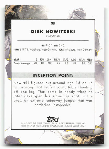 2024-25 Topps Inception #90 Dirk Nowitzski Green