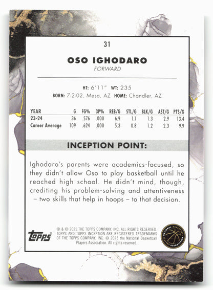 2024-25 Topps Inception #31 Oso Ighodaro