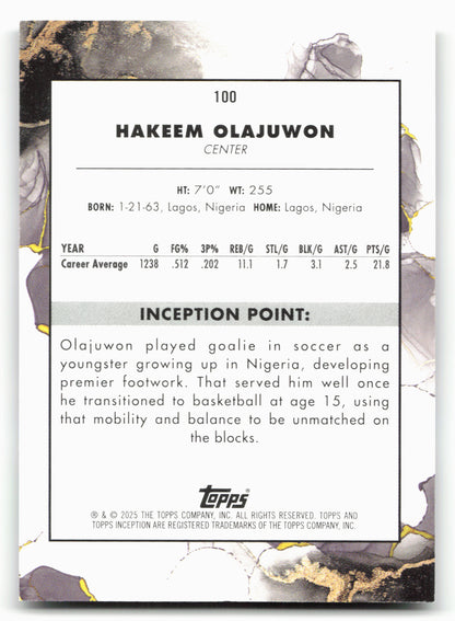 2024-25 Topps Inception #100 Hakeem Olajuwon Green