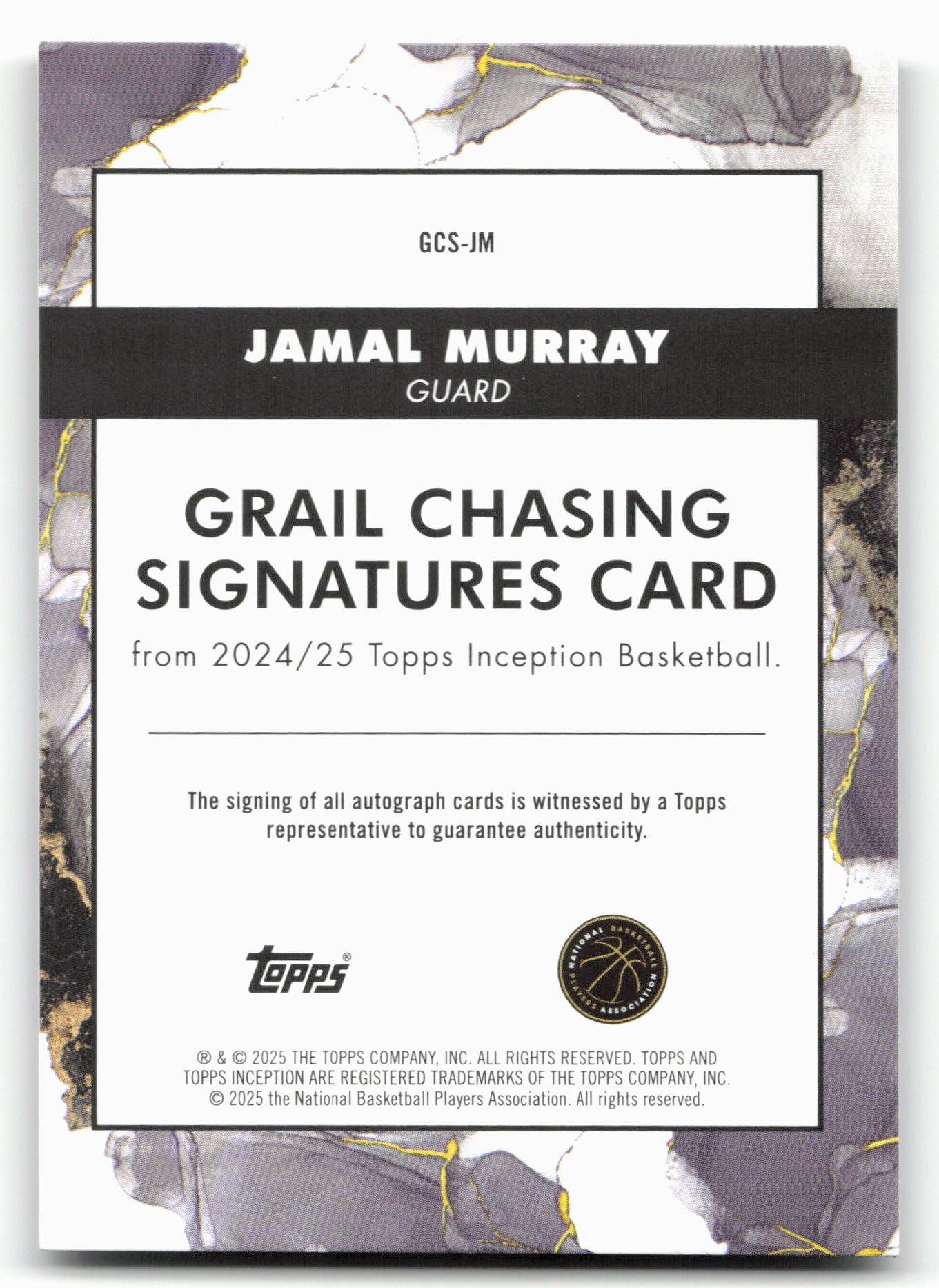 2024-25 Topps Inception #GCS-JM Jamal Murray Grail Chasing Gold 11/50