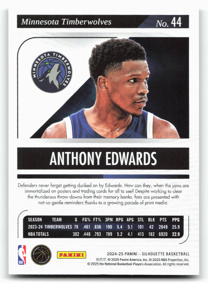 2024-25 Panini Silhouette #44 Anthony Edwards