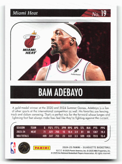 2024-25 Panini Silhouette #19 Bam Adebayo