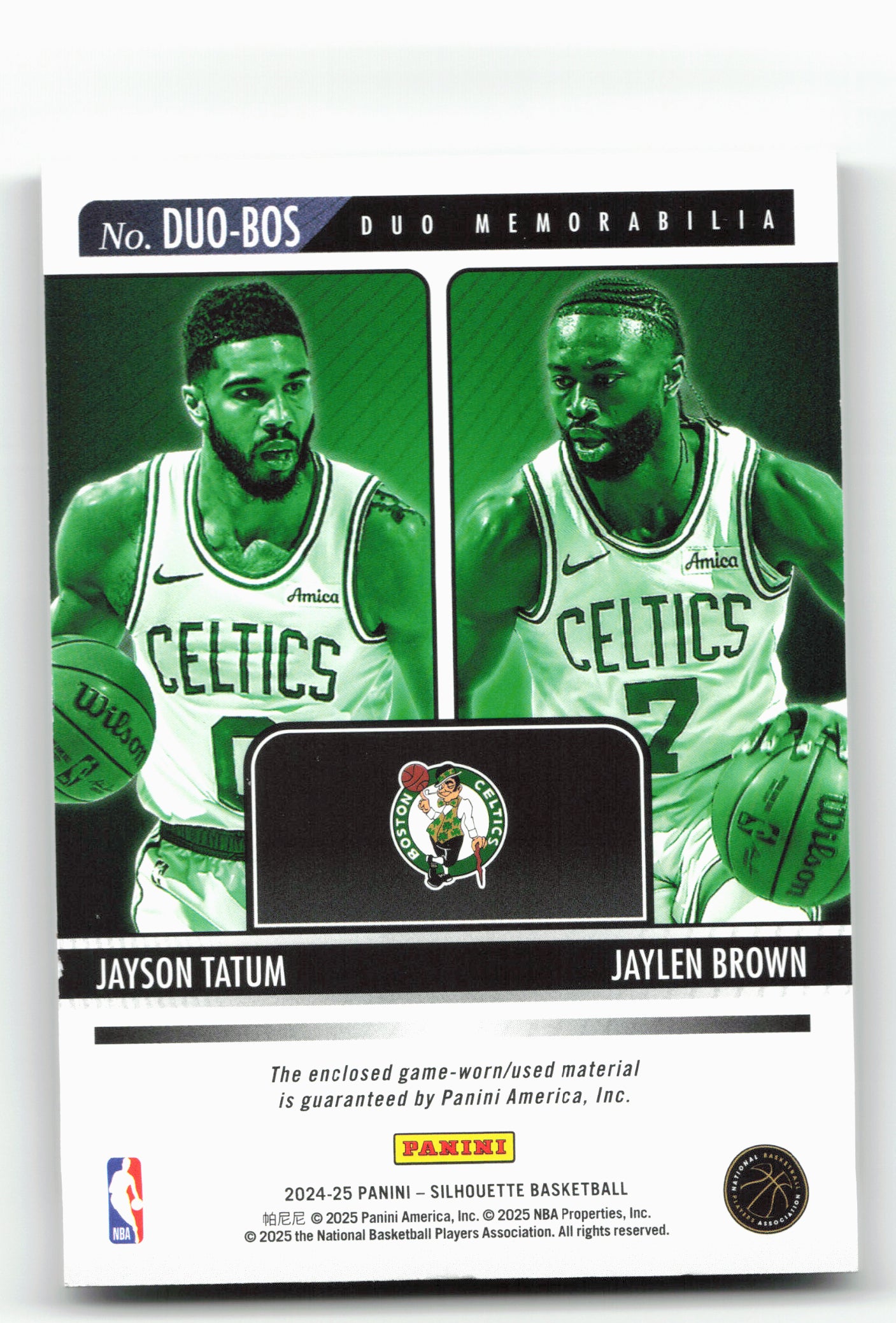2024-25 Panini Silhouette #DUO-BOS Tatum and Brown Duo MEM