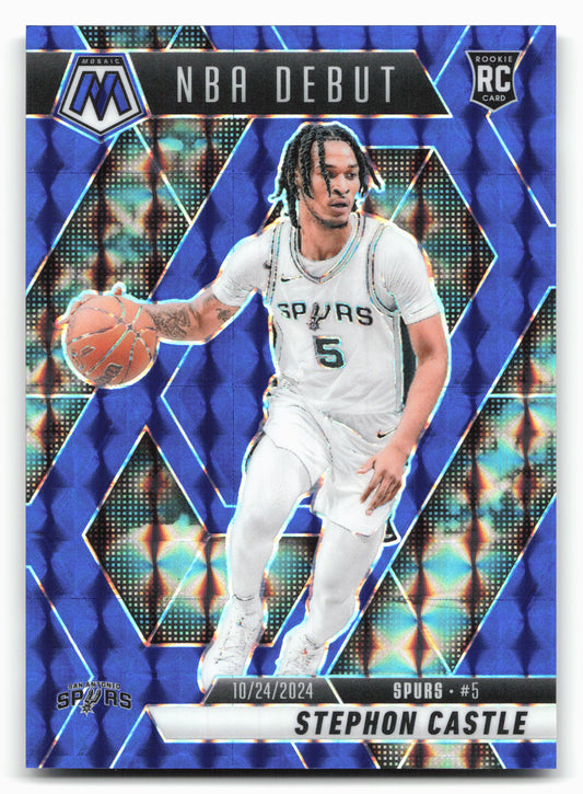 2024-25 Panini Mosaic #267 Stephon Castle Blue Mosaic #/199