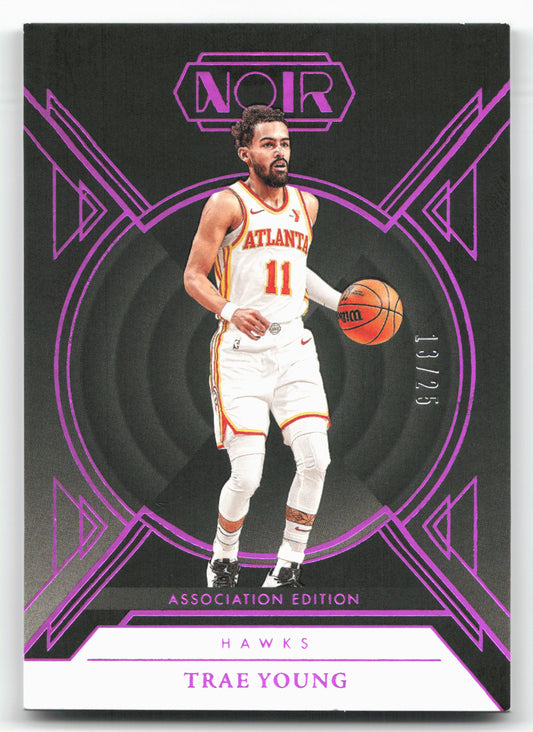 2024-25 Panini Noir #12 Trae Young Holo Ruby #/25