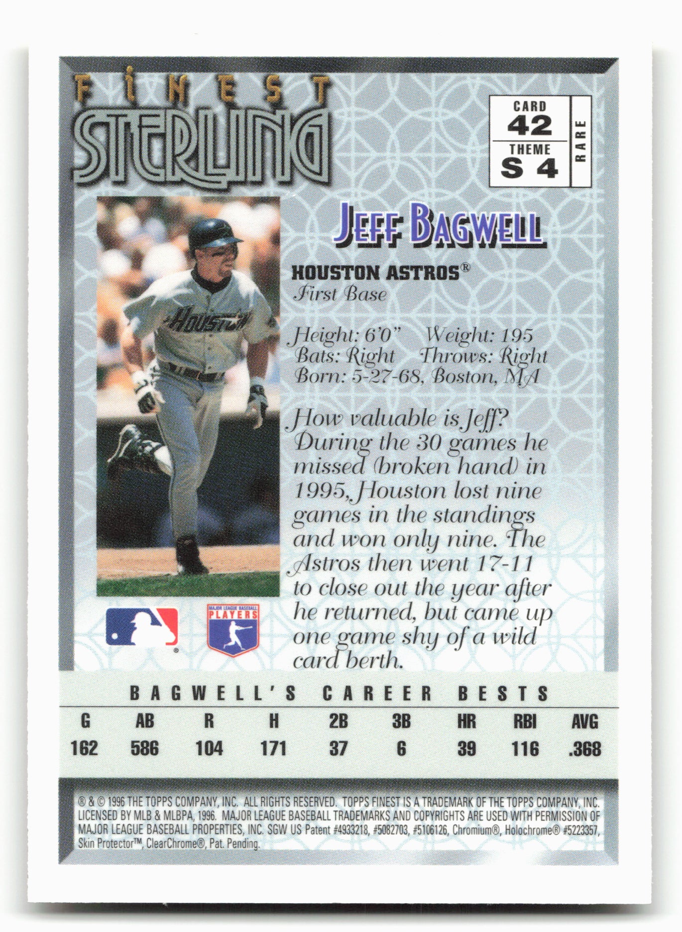 1996 Finest #42 Jeff Bagwell