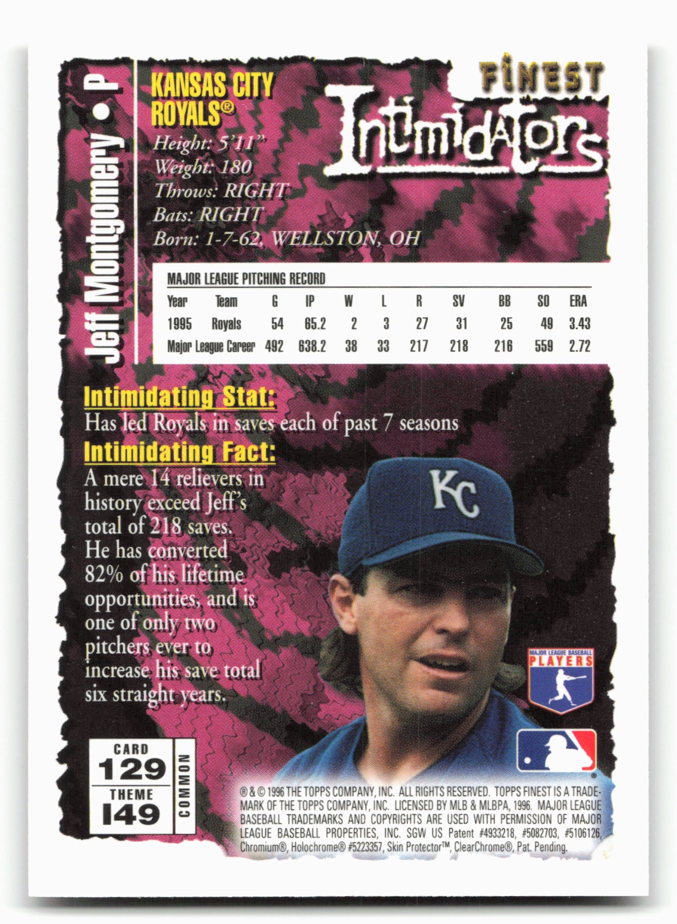 1996 Finest #129 Jeff Montgomery