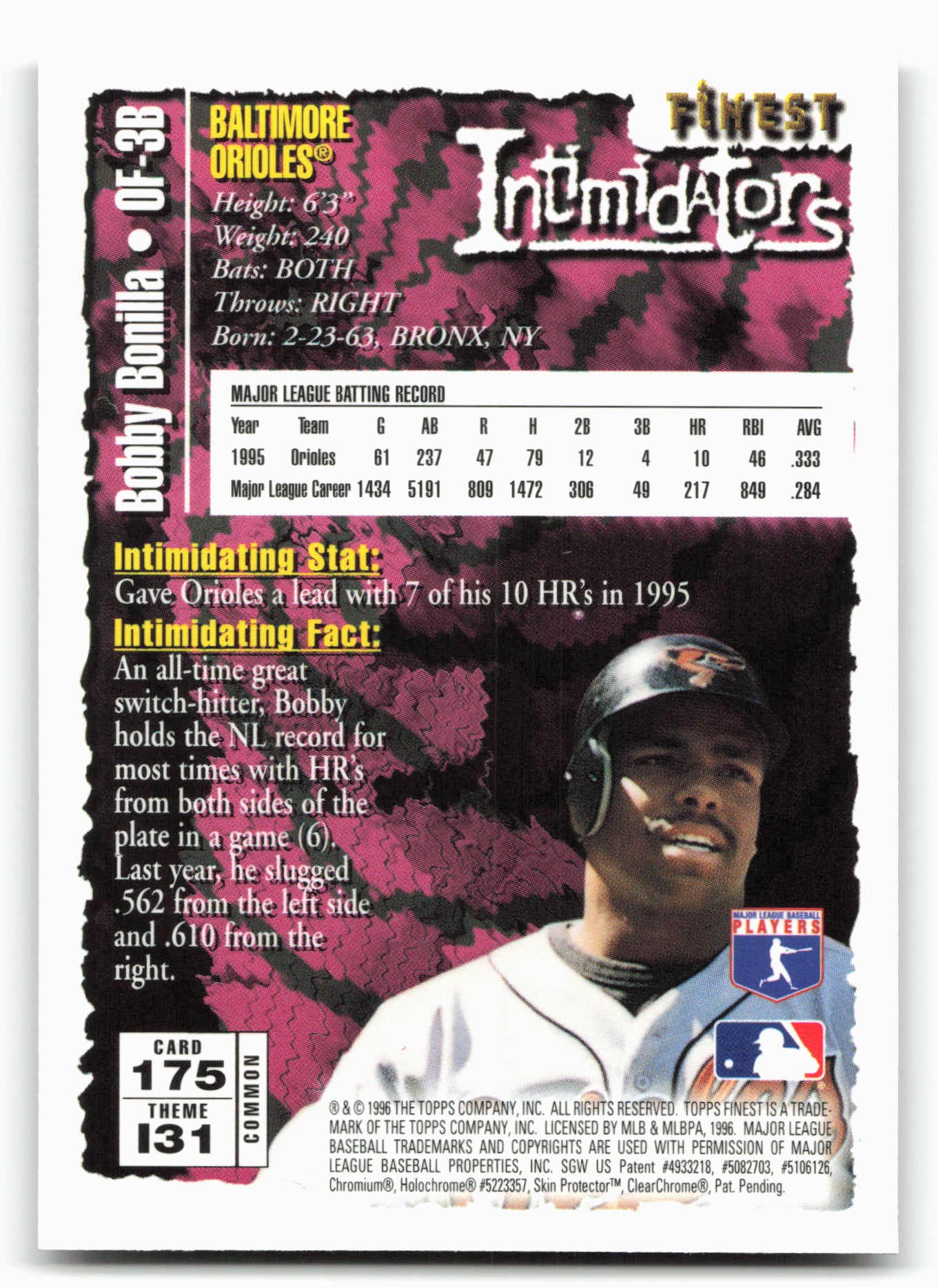 1996 Finest #175 Bobby Bonilla