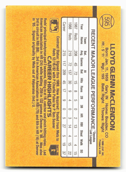 1989 Donruss #595 Lloyd McClendon