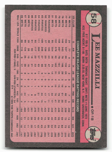 1989 Topps #58 Lee Mazzilli