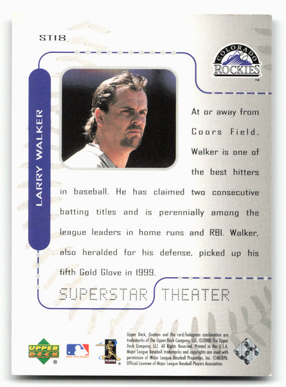 2000 Upper Deck Ovation #ST18 Larry Walker Superstar Theater