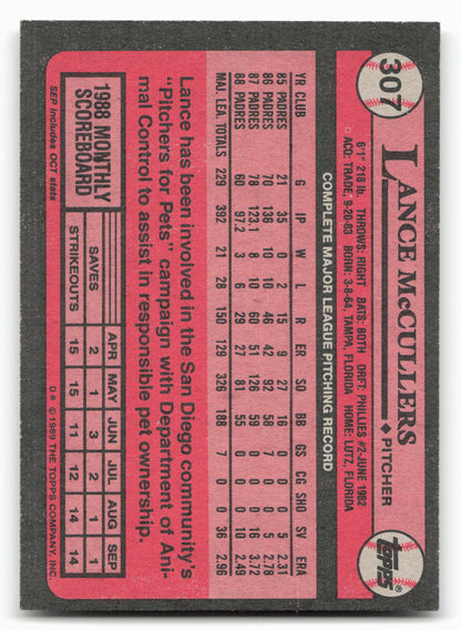 1989 Topps #307 Lance McCullers