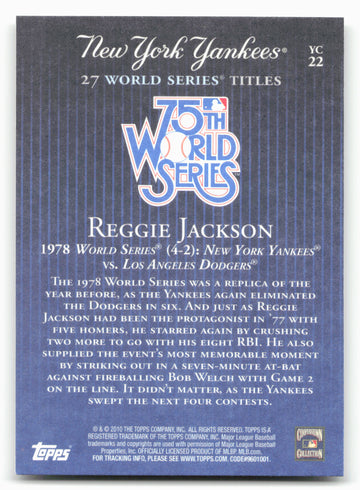 2010 Topps New York Yankees 27 World Series Championships #YC22 Reggie Jackson