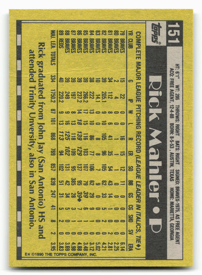 1990 Topps #151 Rick Mahler