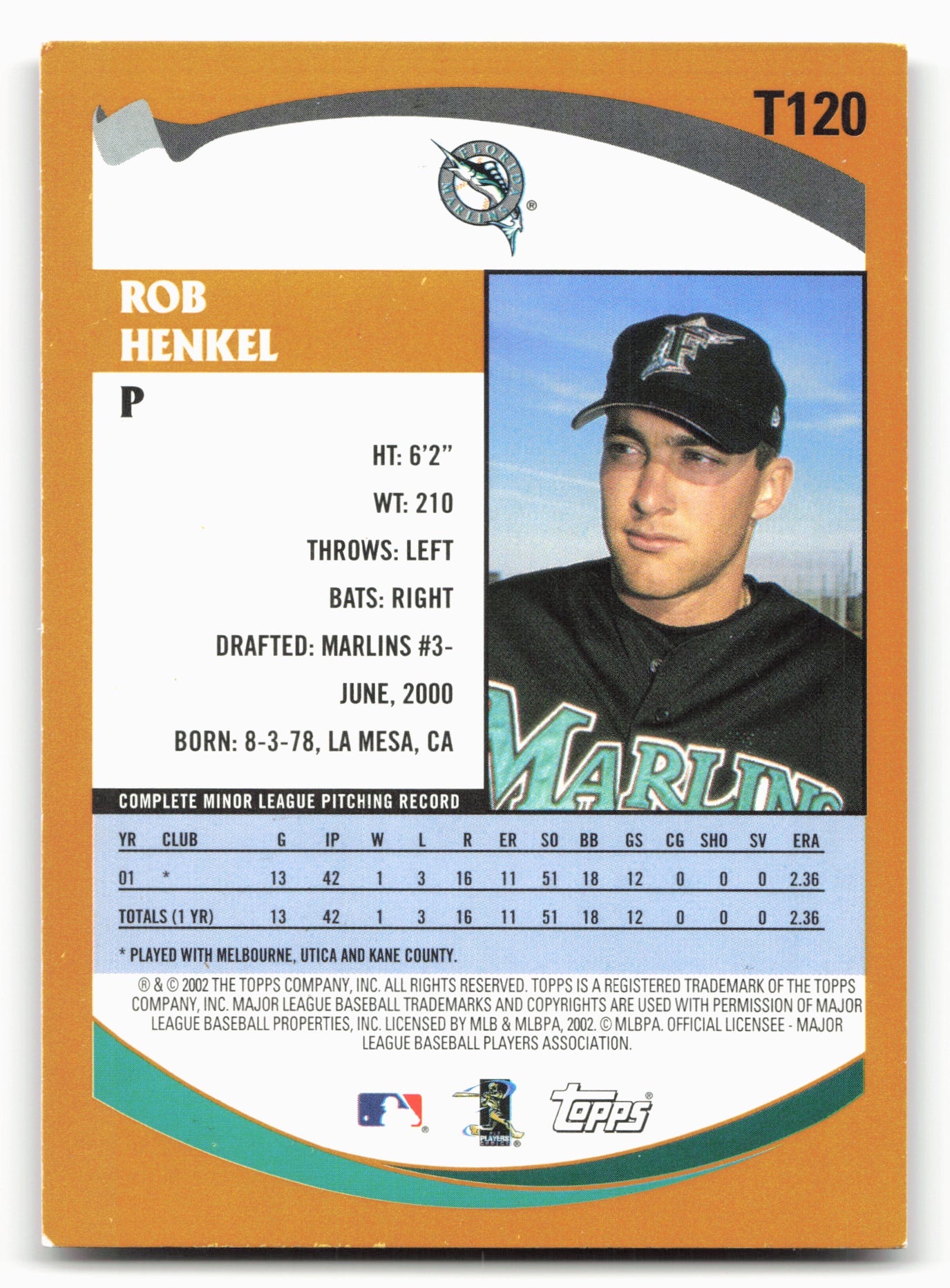 2002 Topps Traded & Rookies #T120 Rob Henkel