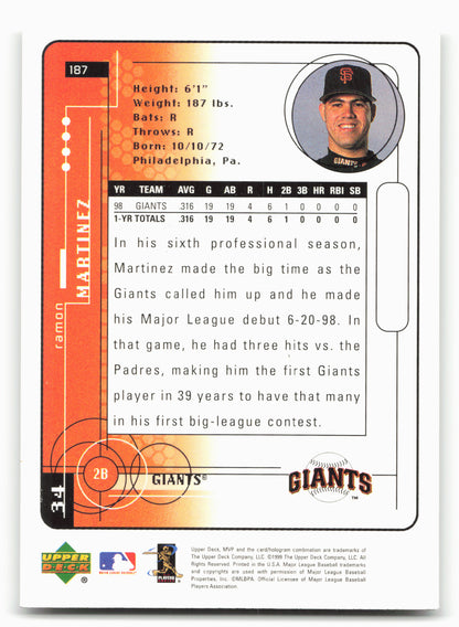 1999 Upper Deck MVP #187 Ramon Martinez