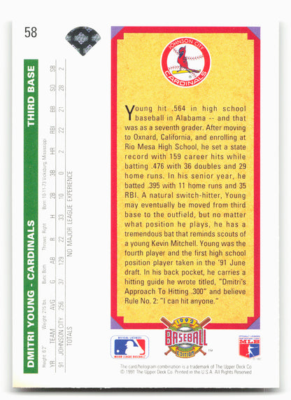 1992 Upper Deck #58 Dmitri Young