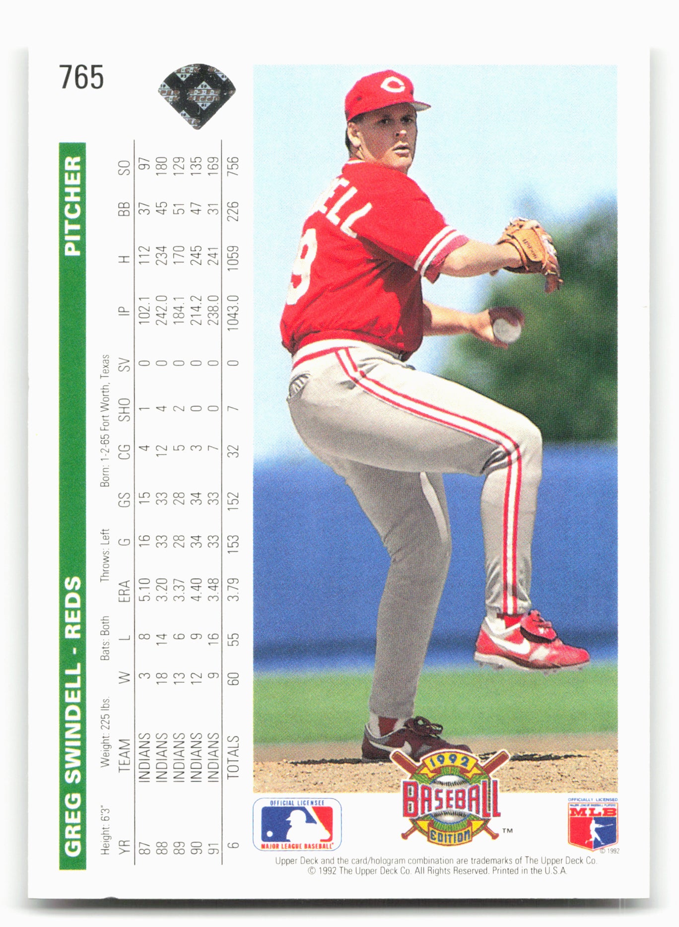 1992 Upper Deck #765 Greg Swindell
