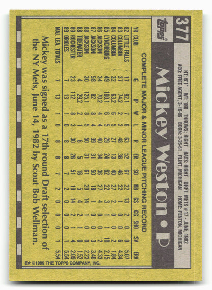 1990 Topps #377 Mickey Weston