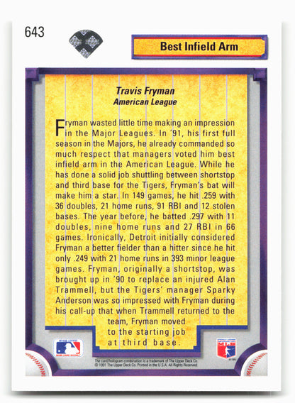 1992 Upper Deck #643 Travis Fryman