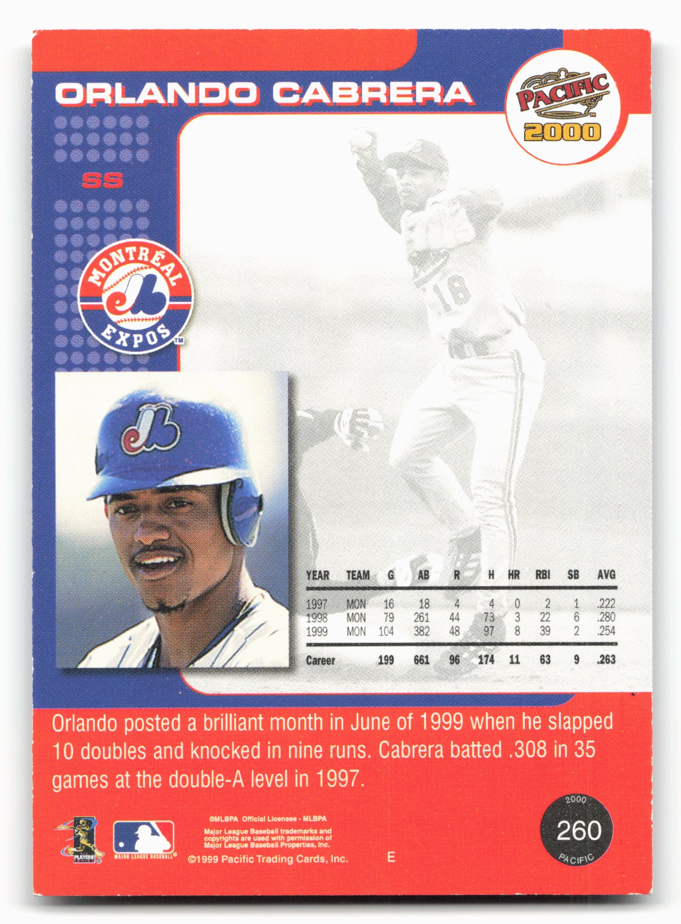 2000 Pacific #260 Orlando Cabrera