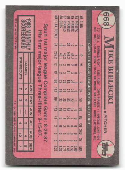 1989 Topps #668 Mike Bielecki